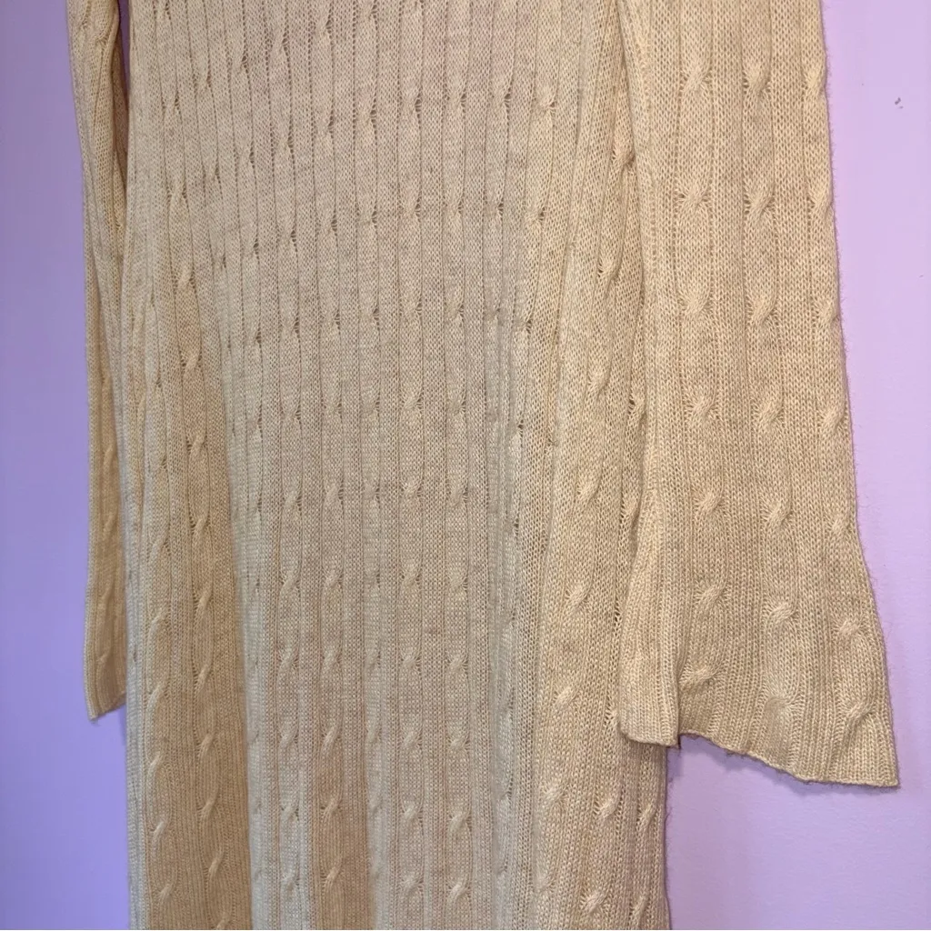 Ann Taylor Loft Cottagecore Fairy Cable Knit Y2K Duster Cardigan Sweater Women M - Image 8