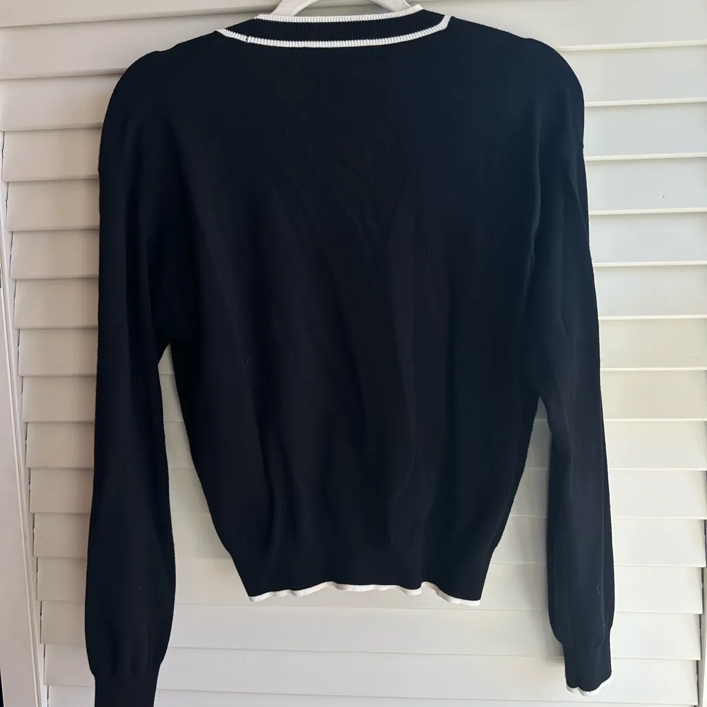 Mango Black V-Neck Cardigan Sweater - Image 5