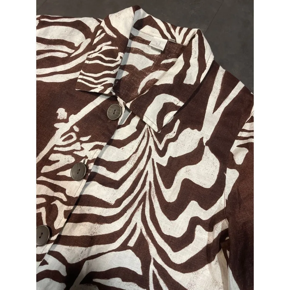 Jones New York‎ Zebra Print Button-Up Shirt - Bold Safari Style B71 - Image 3