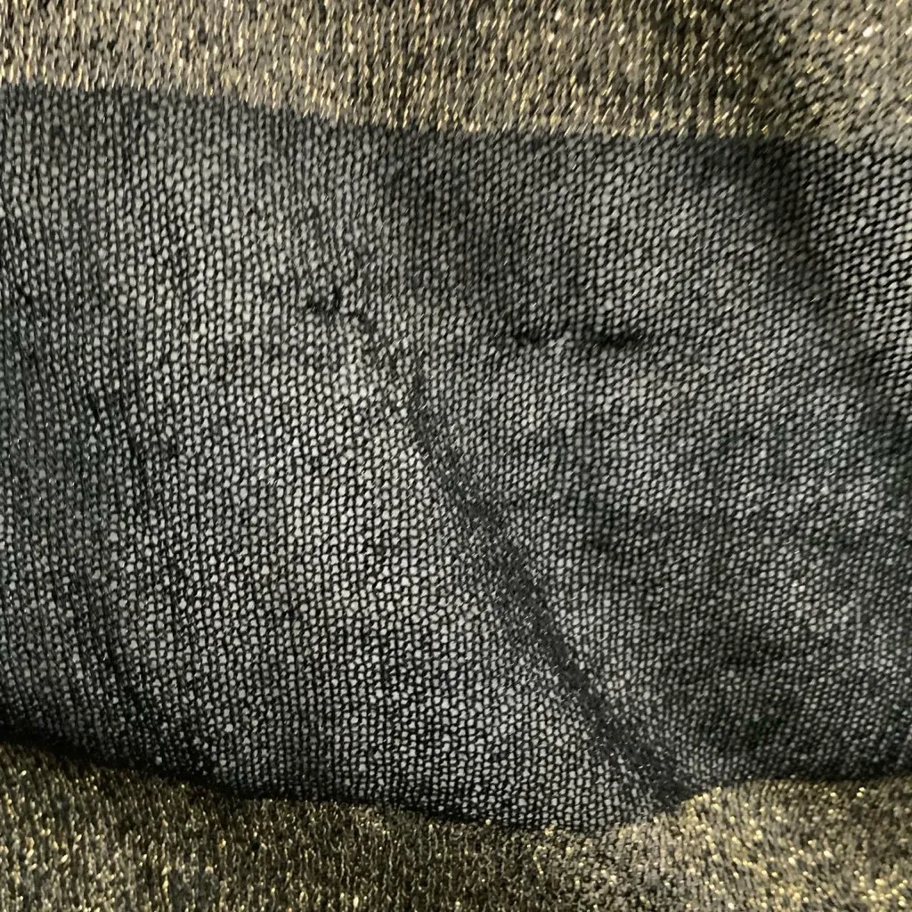 Y2k Bebe Striped Black & Metallic Gold Top - Image 5