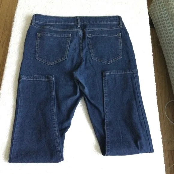 Super Skinny Mid Rise Women's Dark Wash Blue Denim Jeans - Size 12 - Image 2