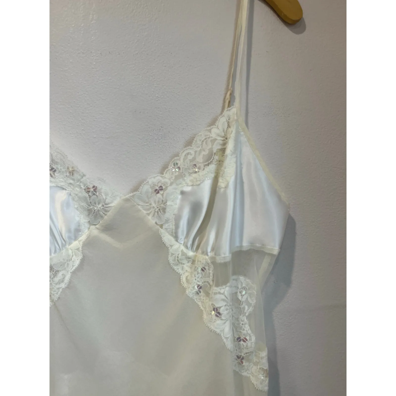 Victoria’s Secret Vintage Silk Lace Sheer Slip Mini Dress Y2K Size L - Image 3