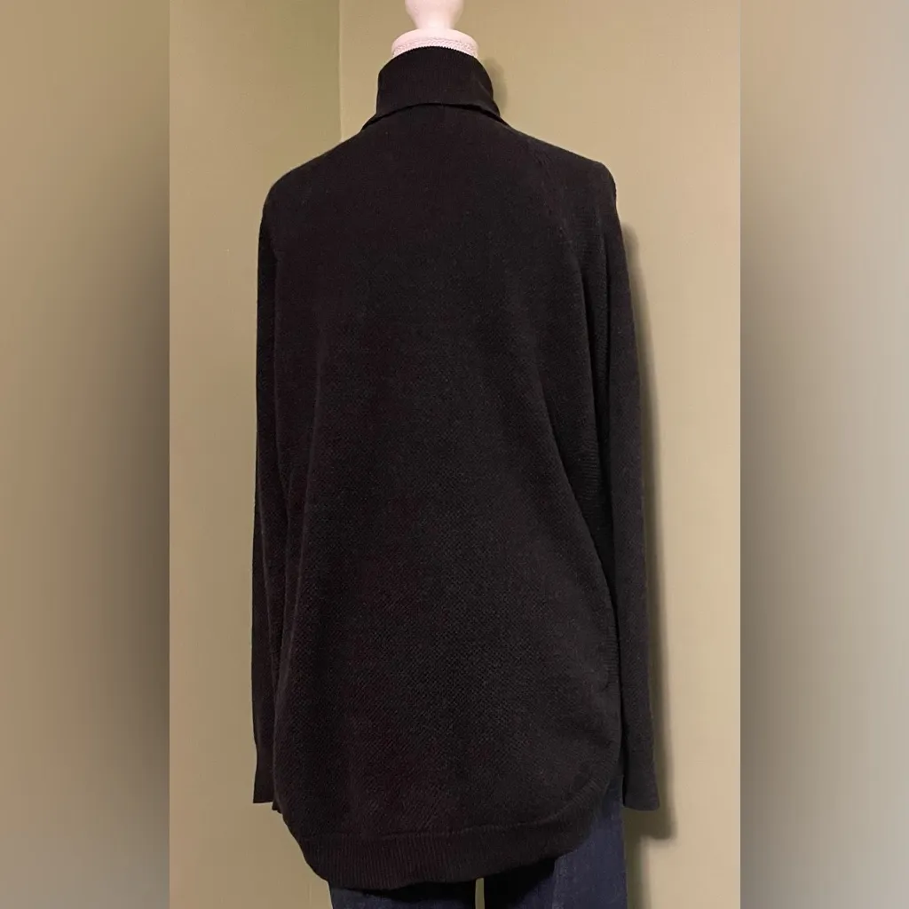 Joan Vass Dark Gray Turtleneck Sweater - Image 2