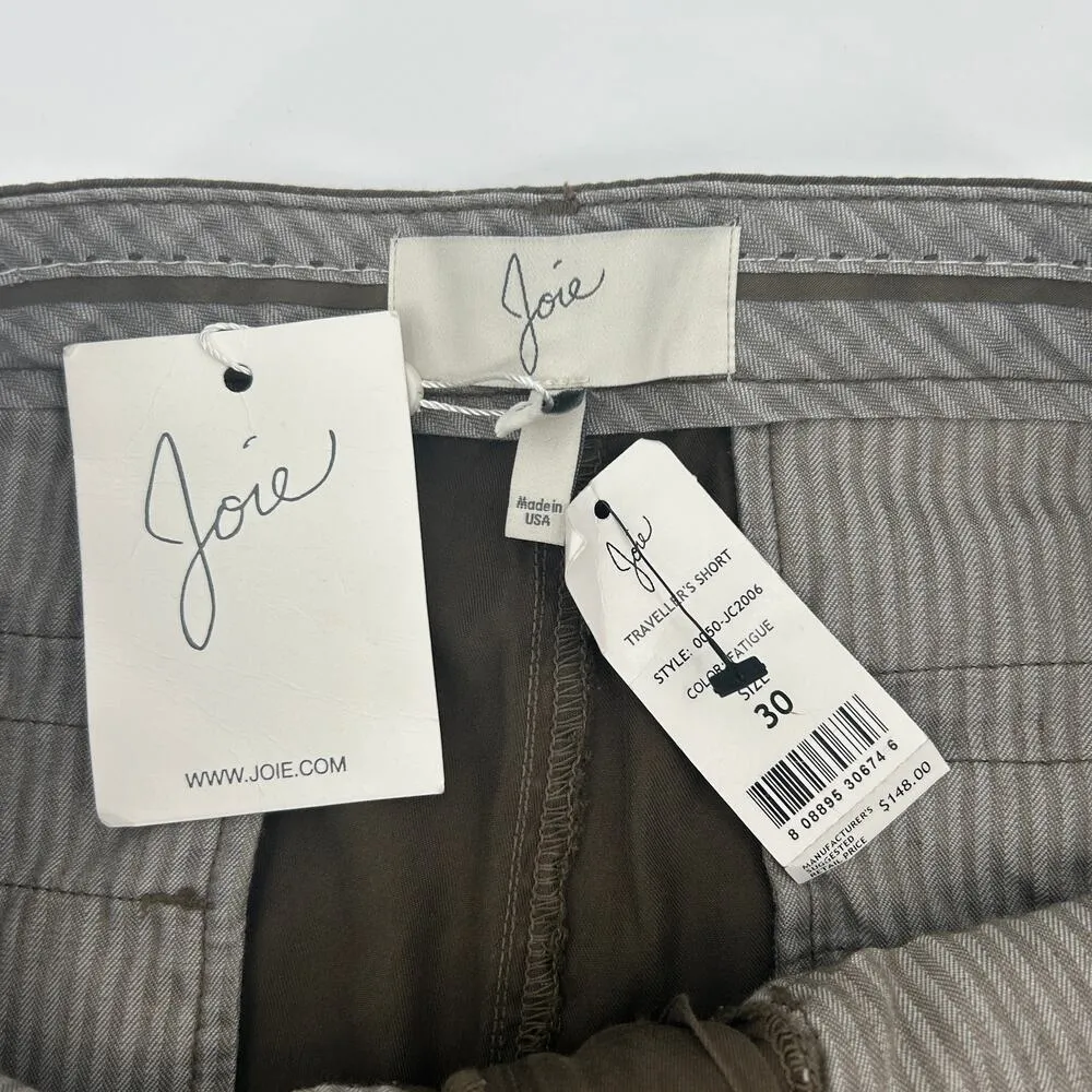 NWT Joie Traveller Shorts 100% Cotton in Fatigue Size 30 Olive Green - Image 5