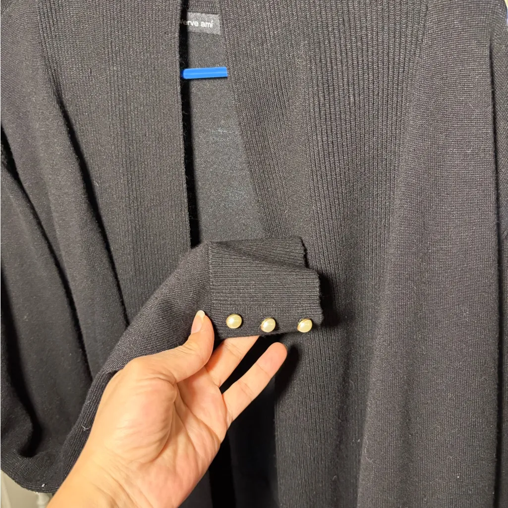 Verve Ami Chic Black Open Front Cardigan - Image 4