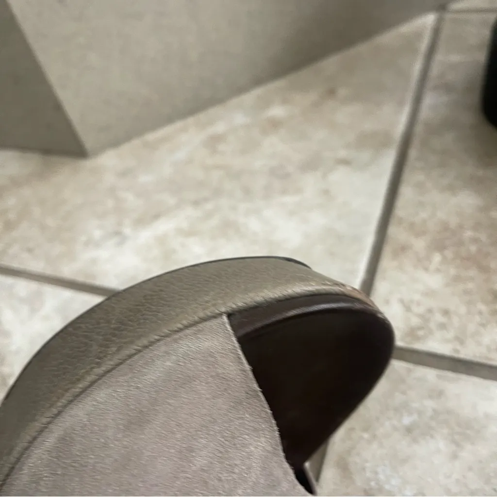 Kork Ease‎ Womens Wedge Sandals Size 10M Brown Tan Beige Suede Chunky Strap - Image 9