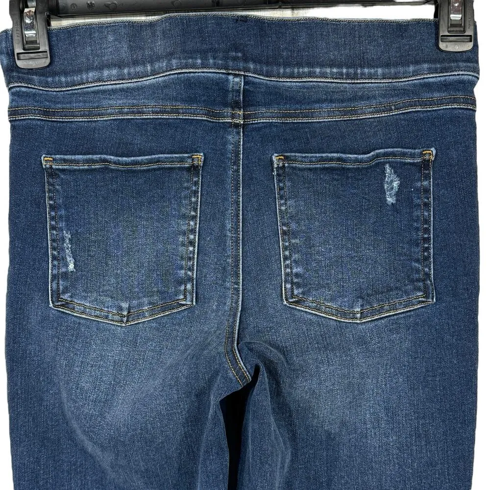 Spanx Medium Skinny Jeans Pull-On Distressed Elastic Waist Frayed Hems Stretch - Image 4