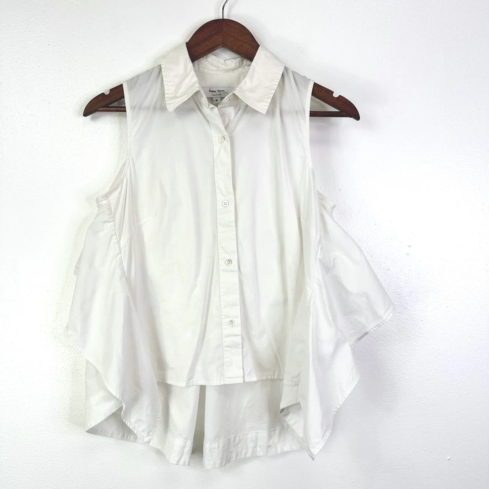 Peter‎ Som Collective Sleeveless Collared Poplin Blouse White Size 6 - Image 3