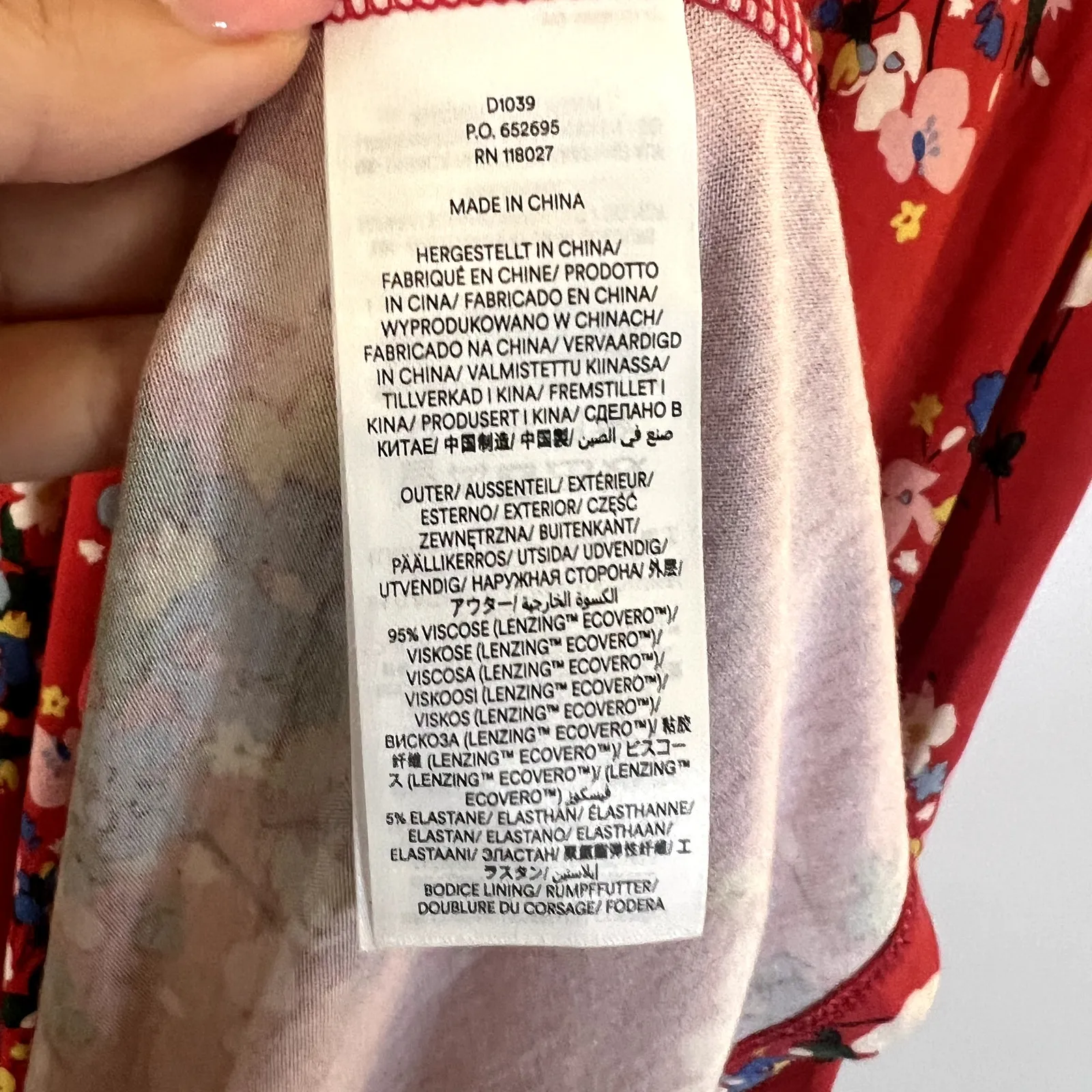 Boden Red Lily Hotched Jersey Midi Floral Dress size 8 Viscose - Image 7