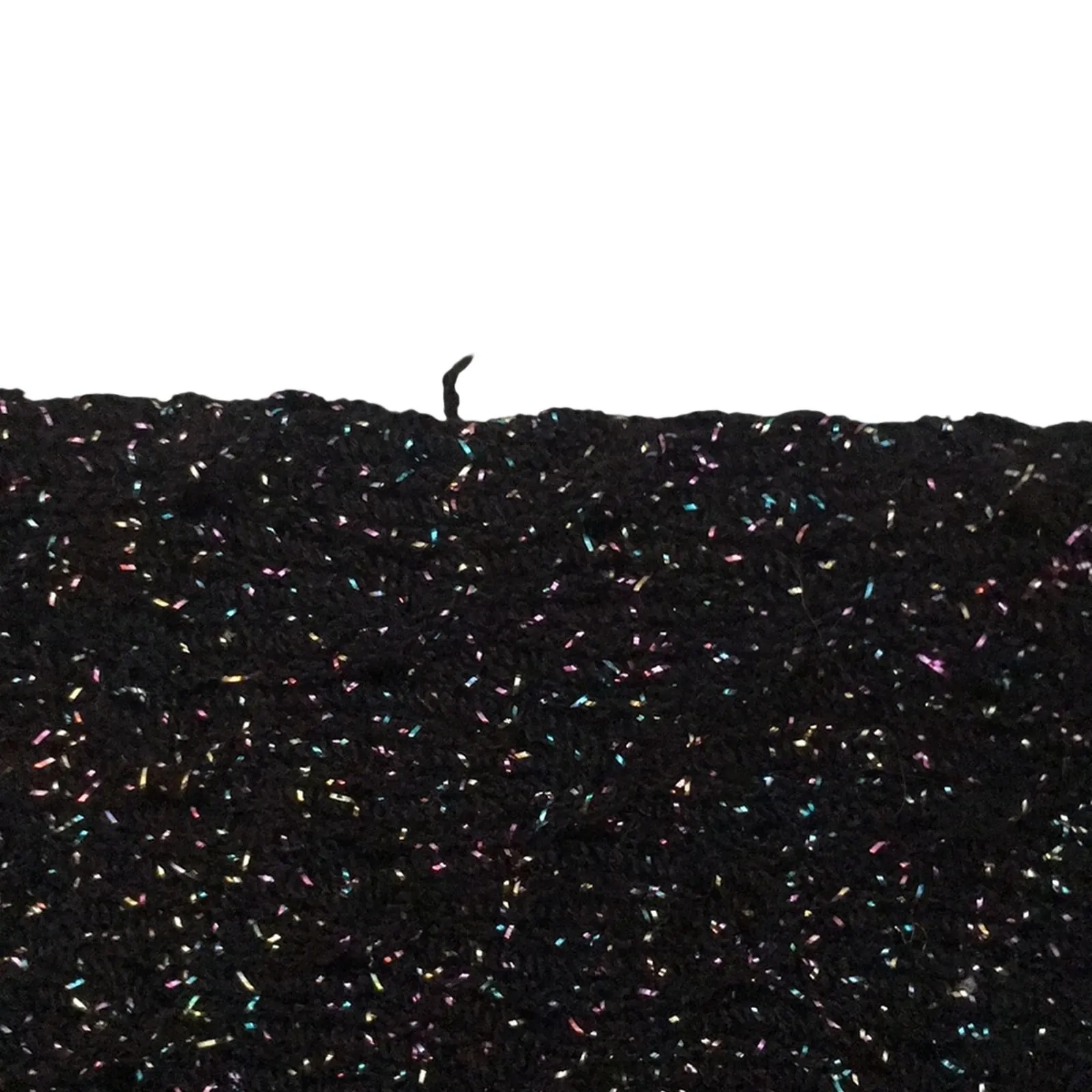 Vintage black and rainbow sparkle knit and crochet black cardigan size L Size L - Image 5