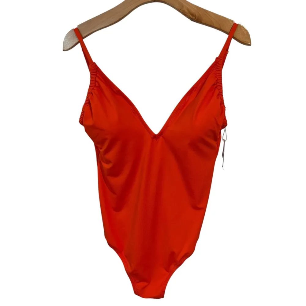 Kona Sol One Piece Swim Suit Large Orange Padded V Breast Full Coverage NWT - Image 2
