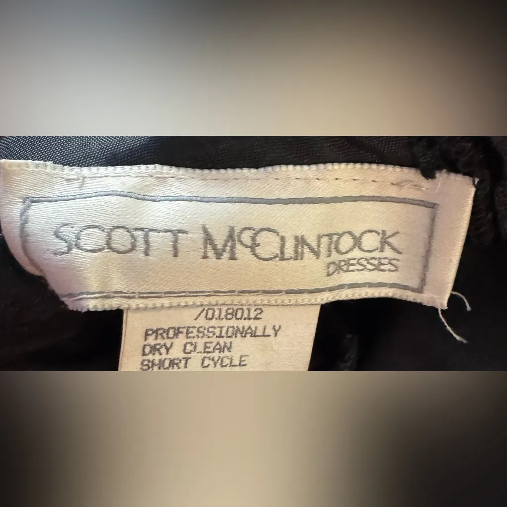 Vintage‎ Scott McClintock Black Velvet Blue Taffeta Tiered Party Dress Size 6 - Image 3