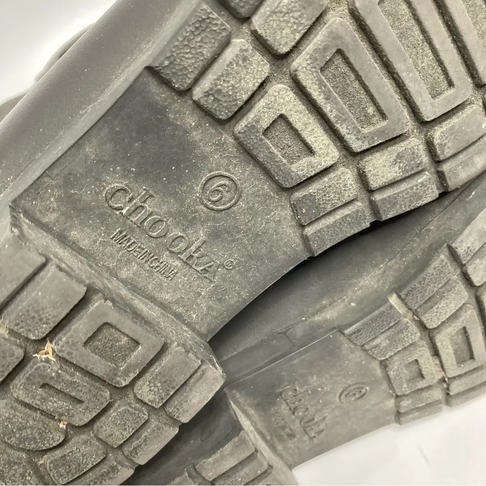 Chooka black Chelsea rain boots‎ lined size 6 - Image 5