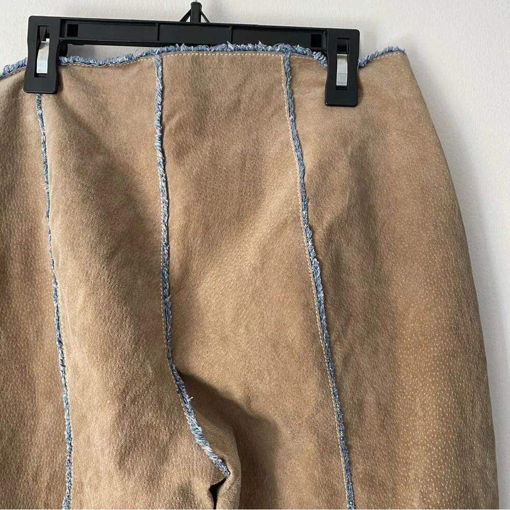 Wilson’s Leather Y2K Suede denim patchwork pants size 10 BOHO - Image 6