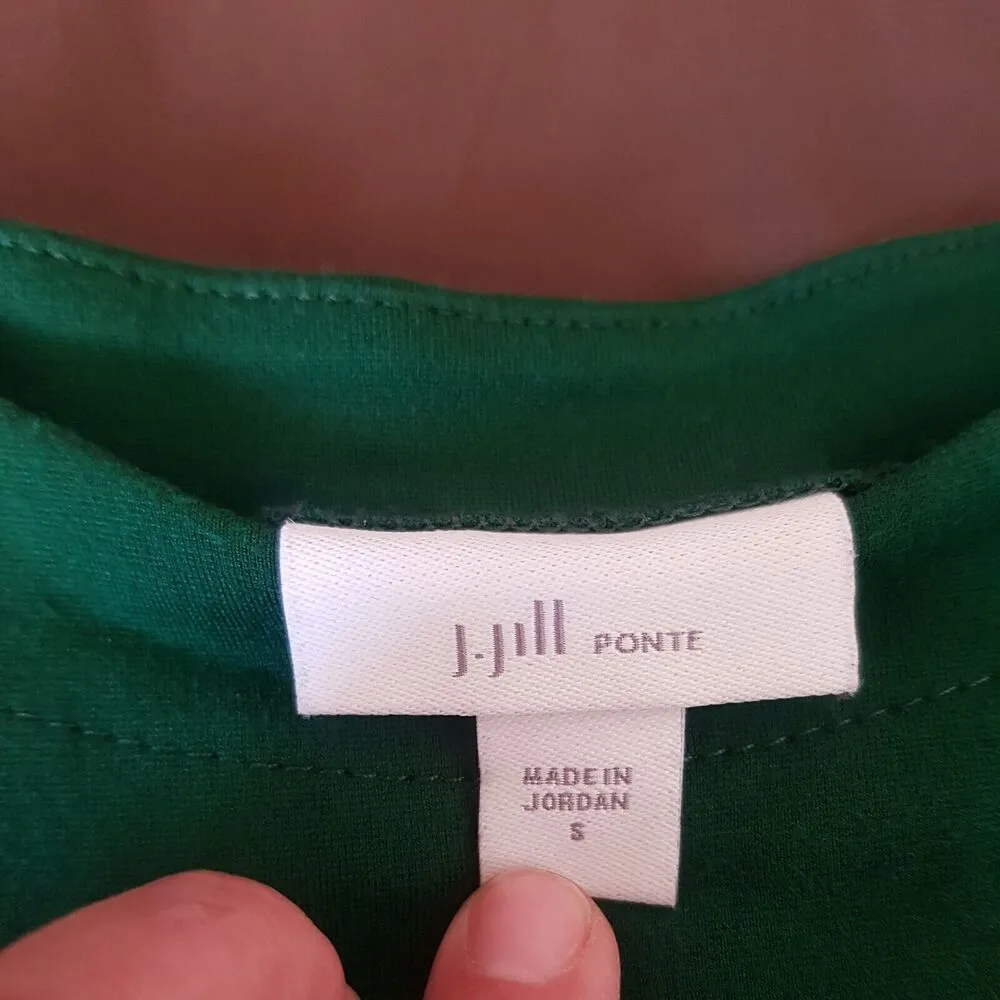 J. Jill Ponte Womens Dress Size Small Green Knit Ruffle Office Work Wear Career - Image 7