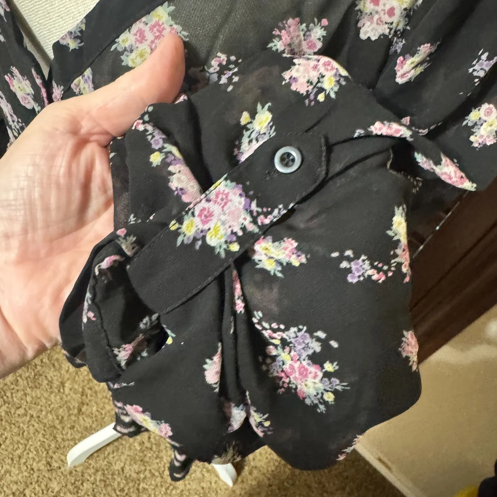 Torrid Black Floral Sheer Dress Dark Romantic Swim coverup 2X whimsigoth fairy - Image 4