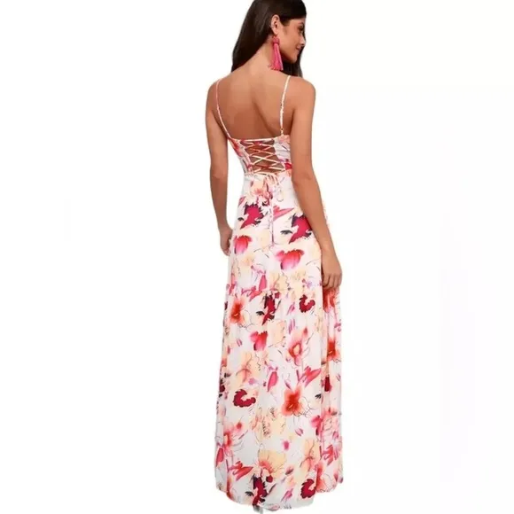 Rokoko NWT open back floral maxi dress S watercolor - Image 2