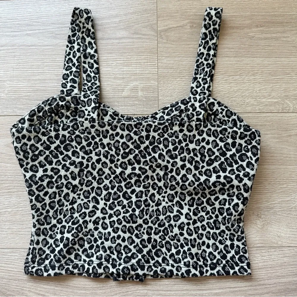 Lipsy London animal print cheetah corset crop top Black Size 6 - Image 3