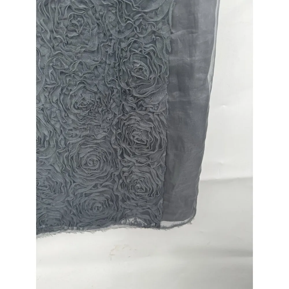 J. Crew Silk Tulle Rose‎ Shift Mini Dress Gray Black Size 4 Sleeveless Women - Image 10