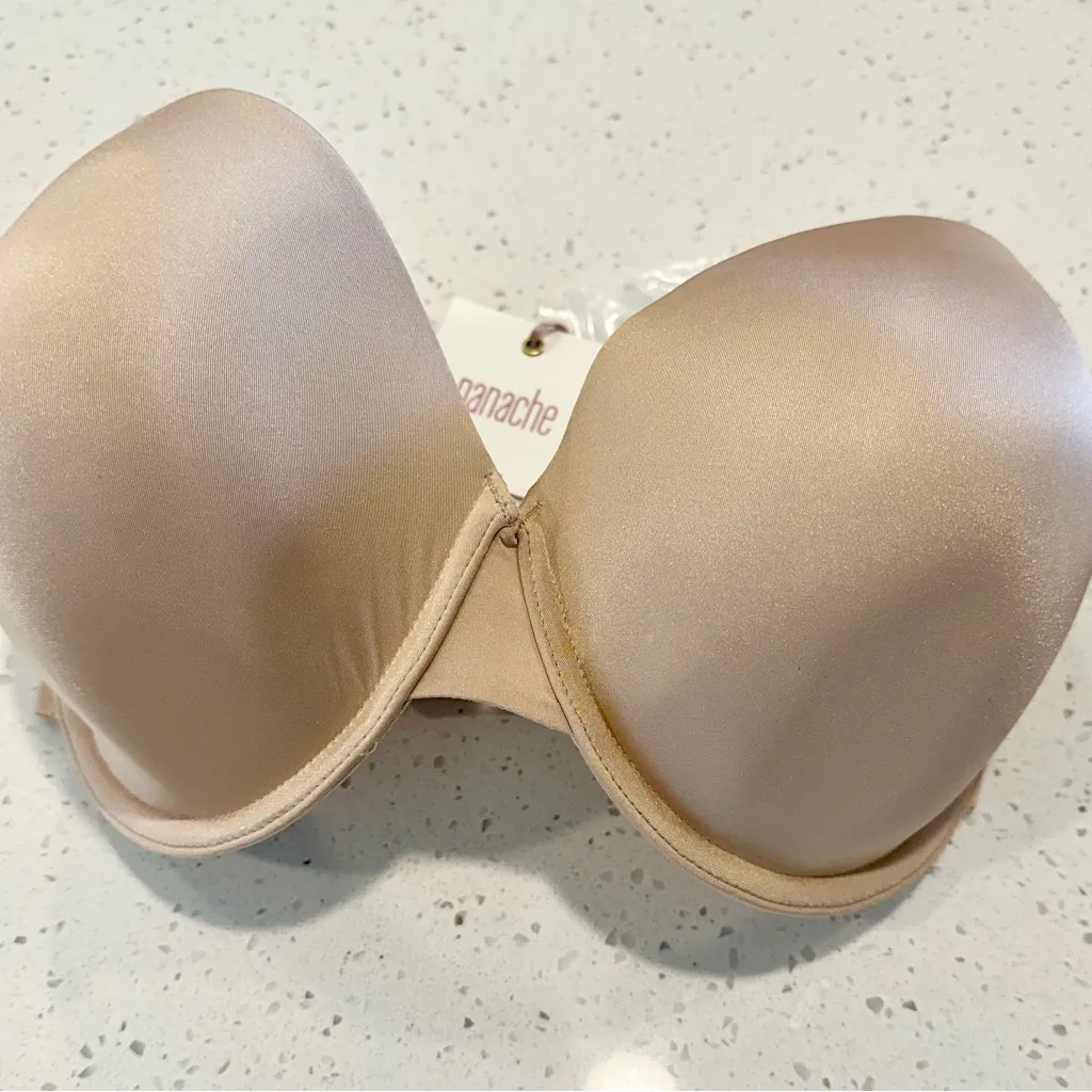 NWT Panache Seamless Porcelain Elan Strapless Bra in Nude - Size: 32G - Image 3