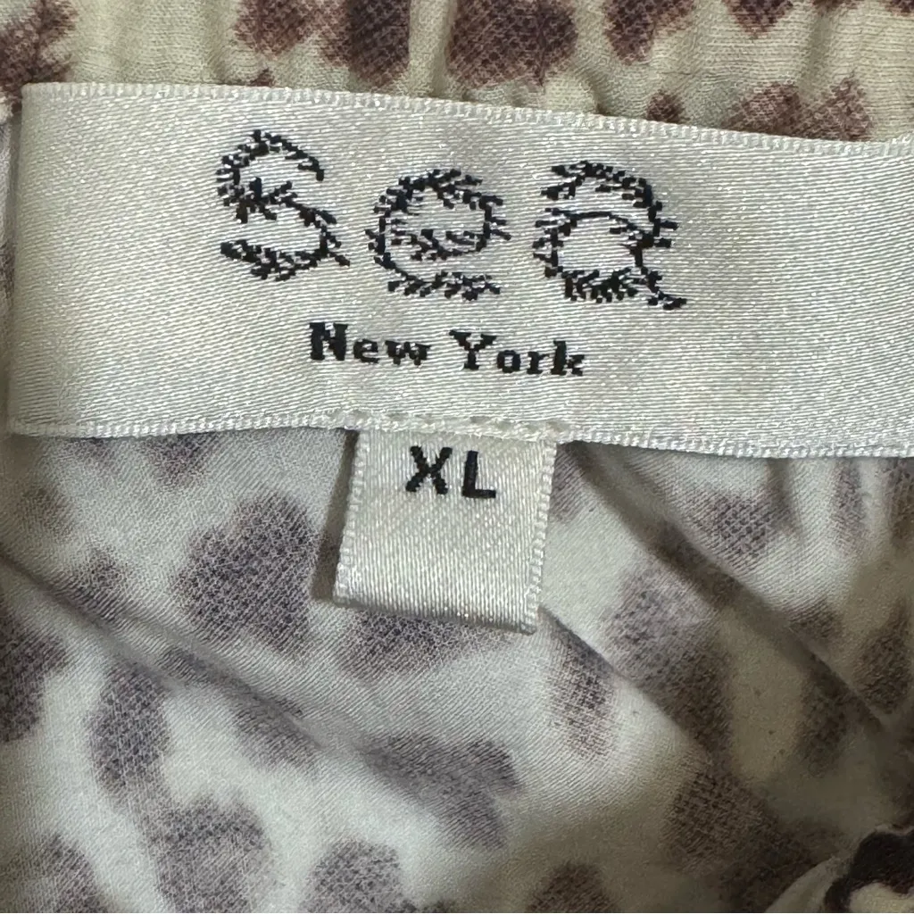 Sea New York Calla Cheetah Print Cotton Midi Skirt Size XL Brown - Image 10