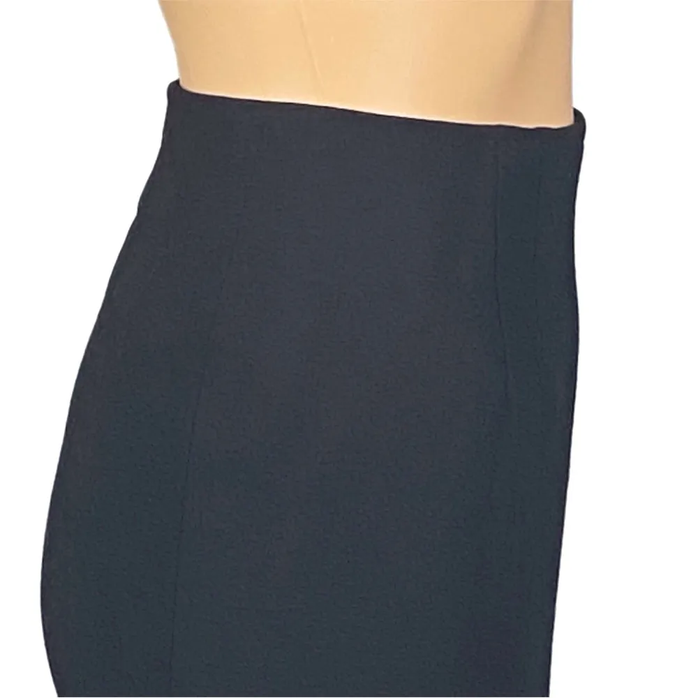 Valentino S.p.A. 100% Virgin Wool black Midi Skirt with back slit Size 12 EUC - Image 4