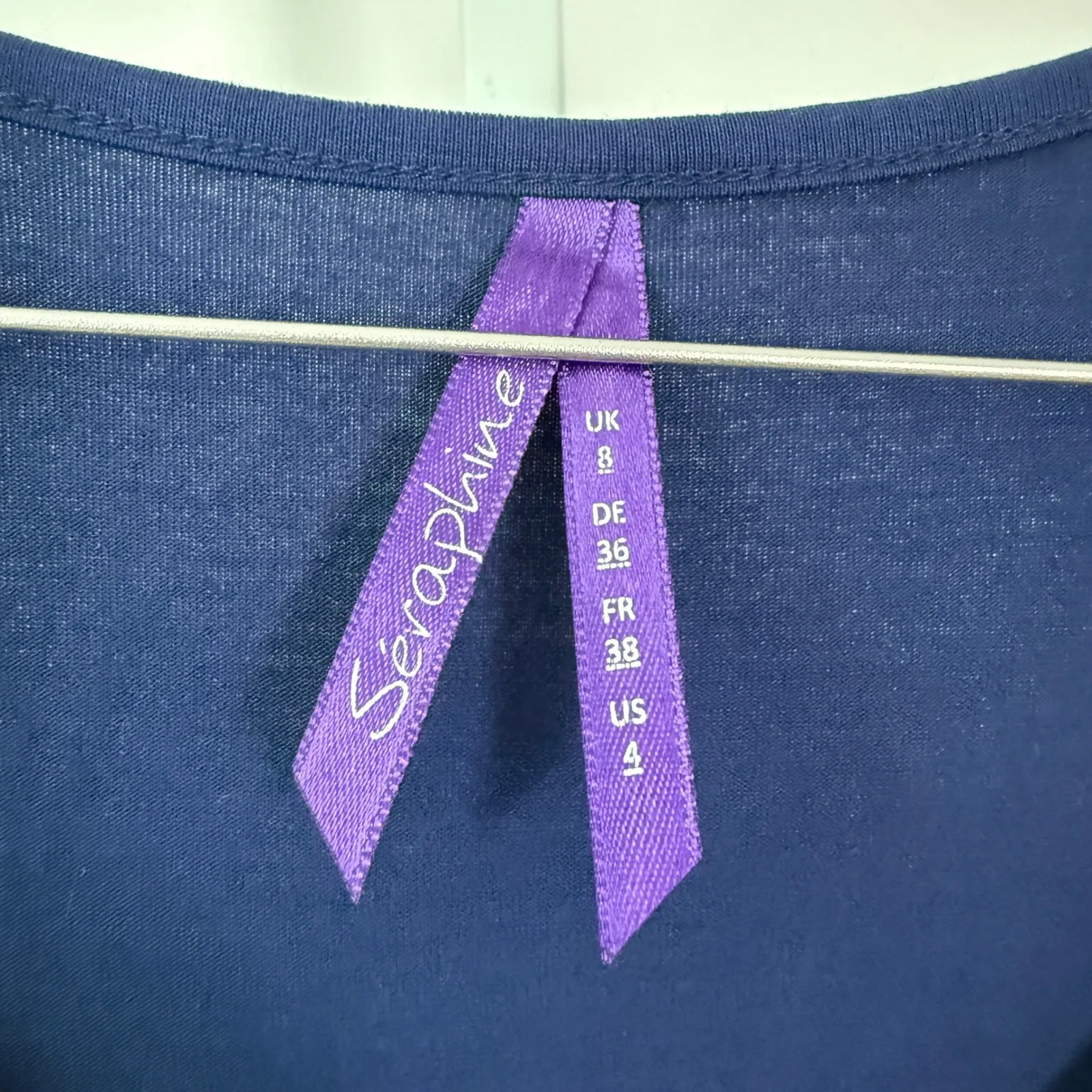 Seraphine Navy White Striped Sleeveless Maternity Midi Dress Size US 4 Blue - Image 5