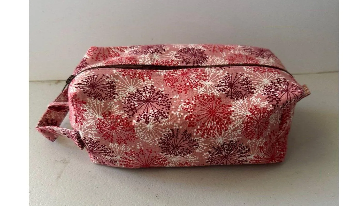 Handmade Handcrafted All Over Dandelion Like Asian Inspired Cosmetic Travel Bag - Image 2