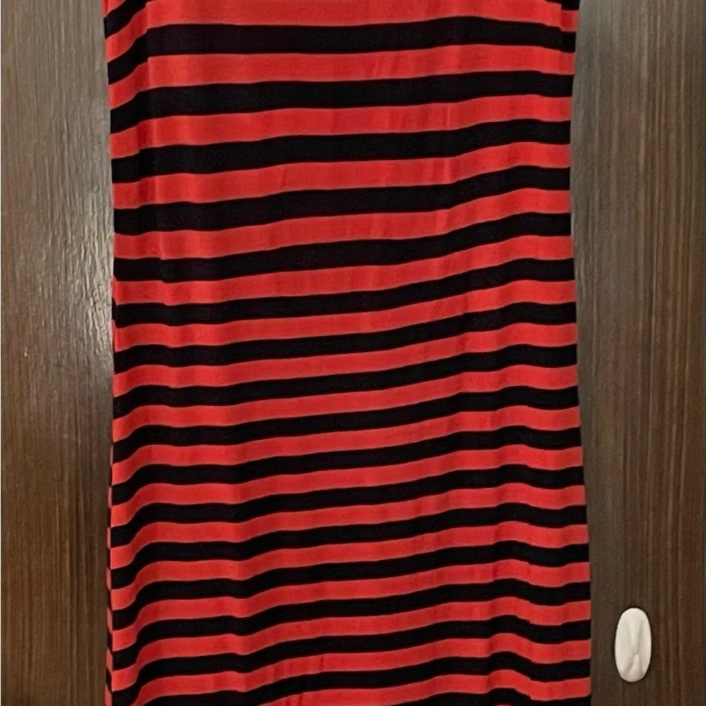 Michael Michael Kors striped orange black hi-low summer vacation dress, size S - Image 7