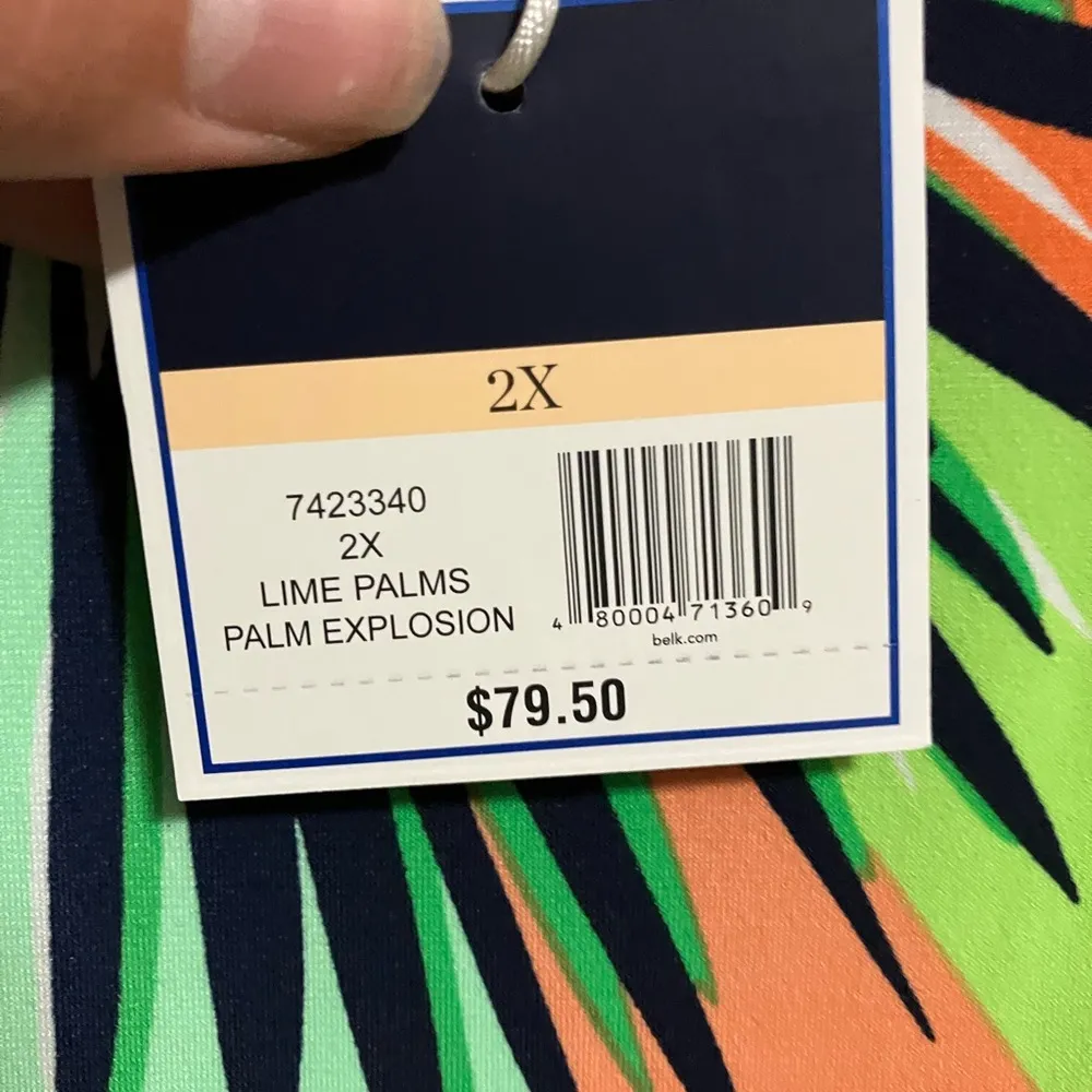 Kaari Blue Curvy Tropical Blouse - Image 6