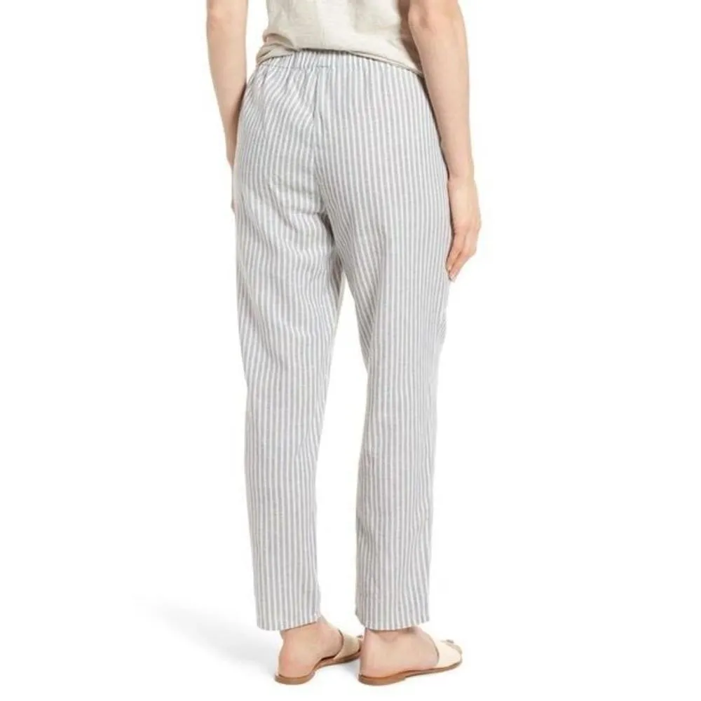 ✨Eileen Fisher Striped Hemp-Blend Relaxed-Leg Ankle Sz Large Pants✨ - Image 2