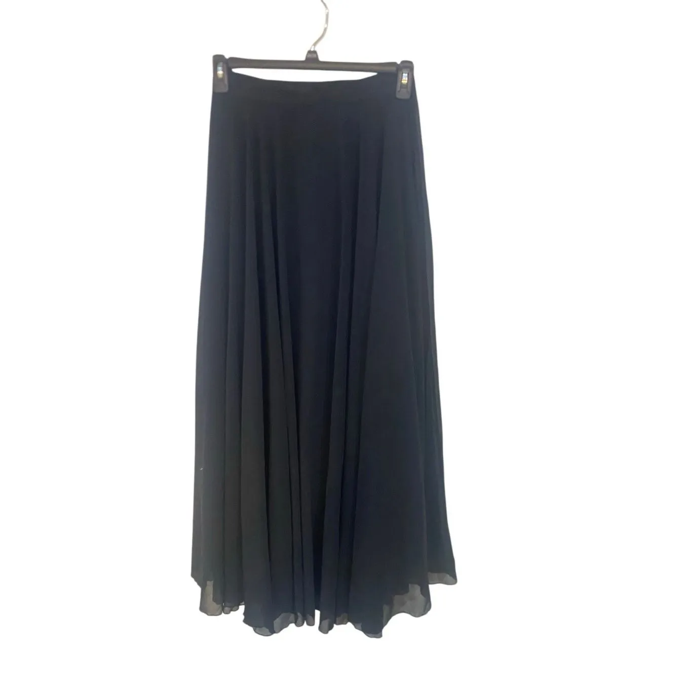 NWT Chicwish medium long layer black flowy maxi skirt zipper back - Image 2