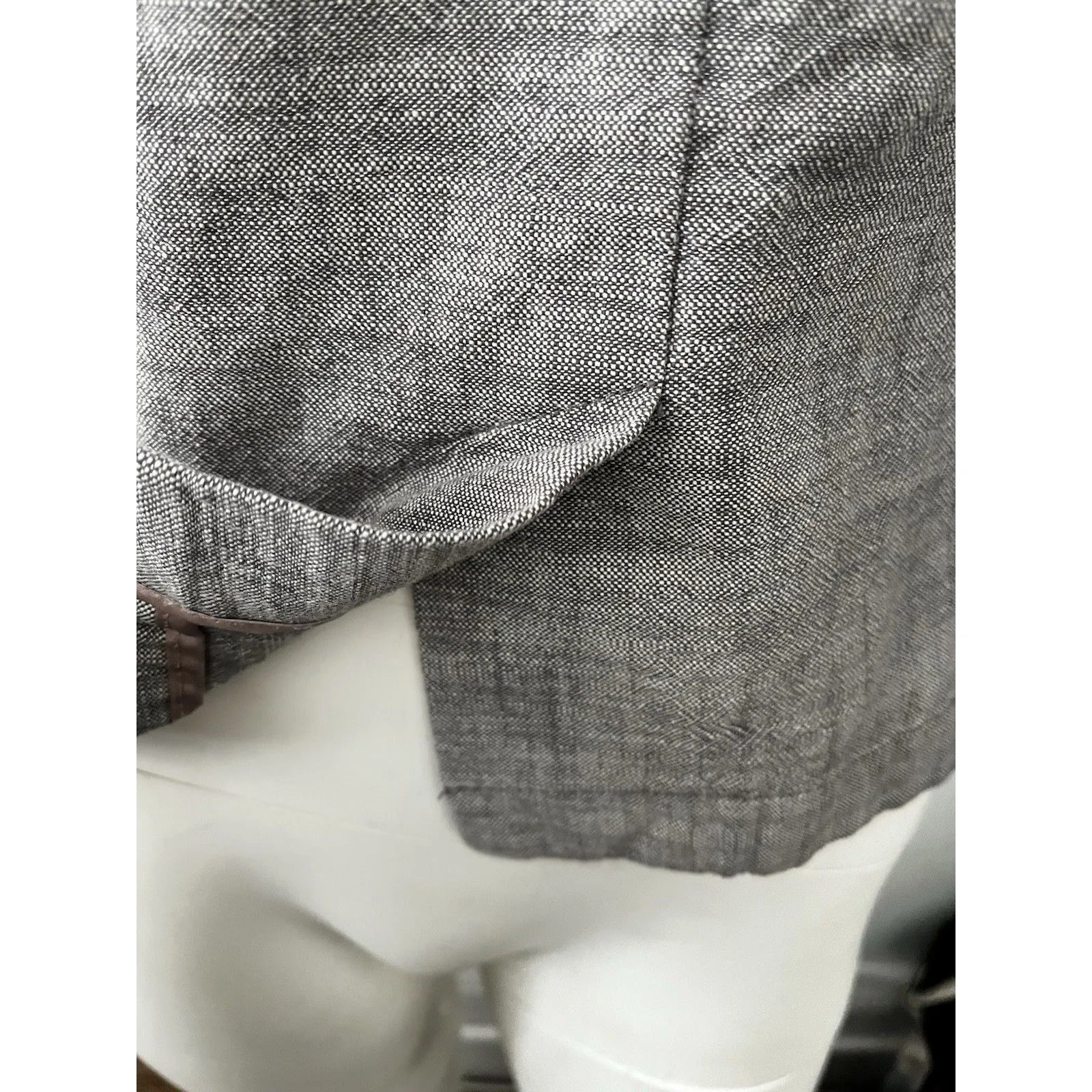 Eddie Bauer Womens Blazer 4 Light Gray Cotton Career Preppy Academic Earthy - Image 4