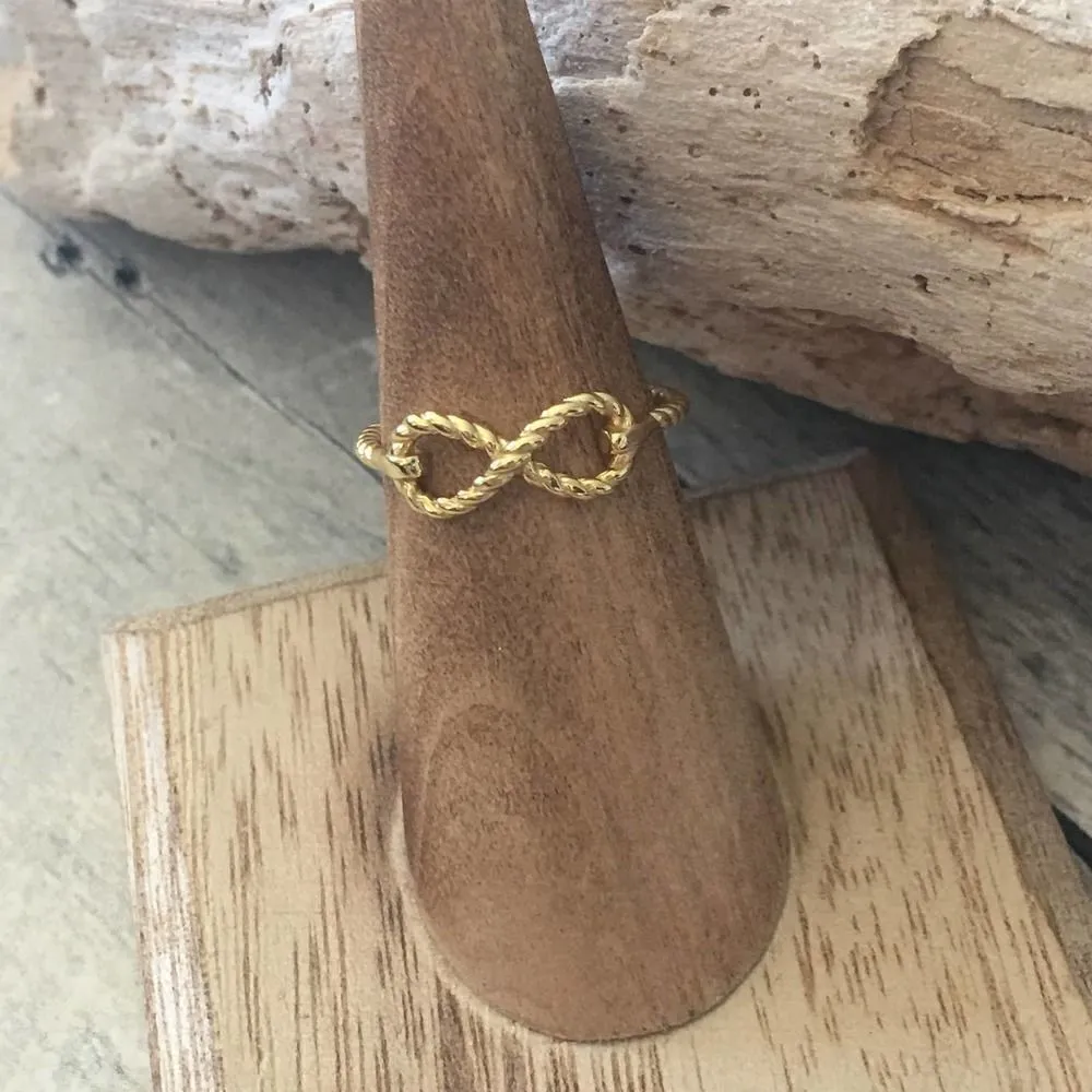 Gold Plated Sterling Silver Braided Infinity Ring Size 7,8 - Image 2