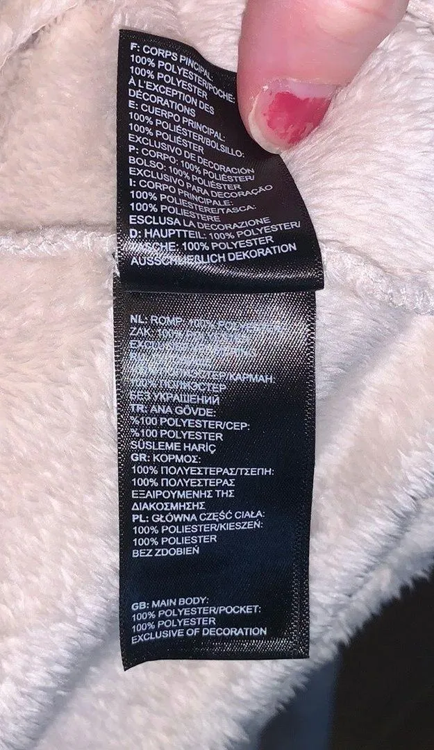 Osito Full Zip Up Fleece Sweatshirt Vintage White - Image 9