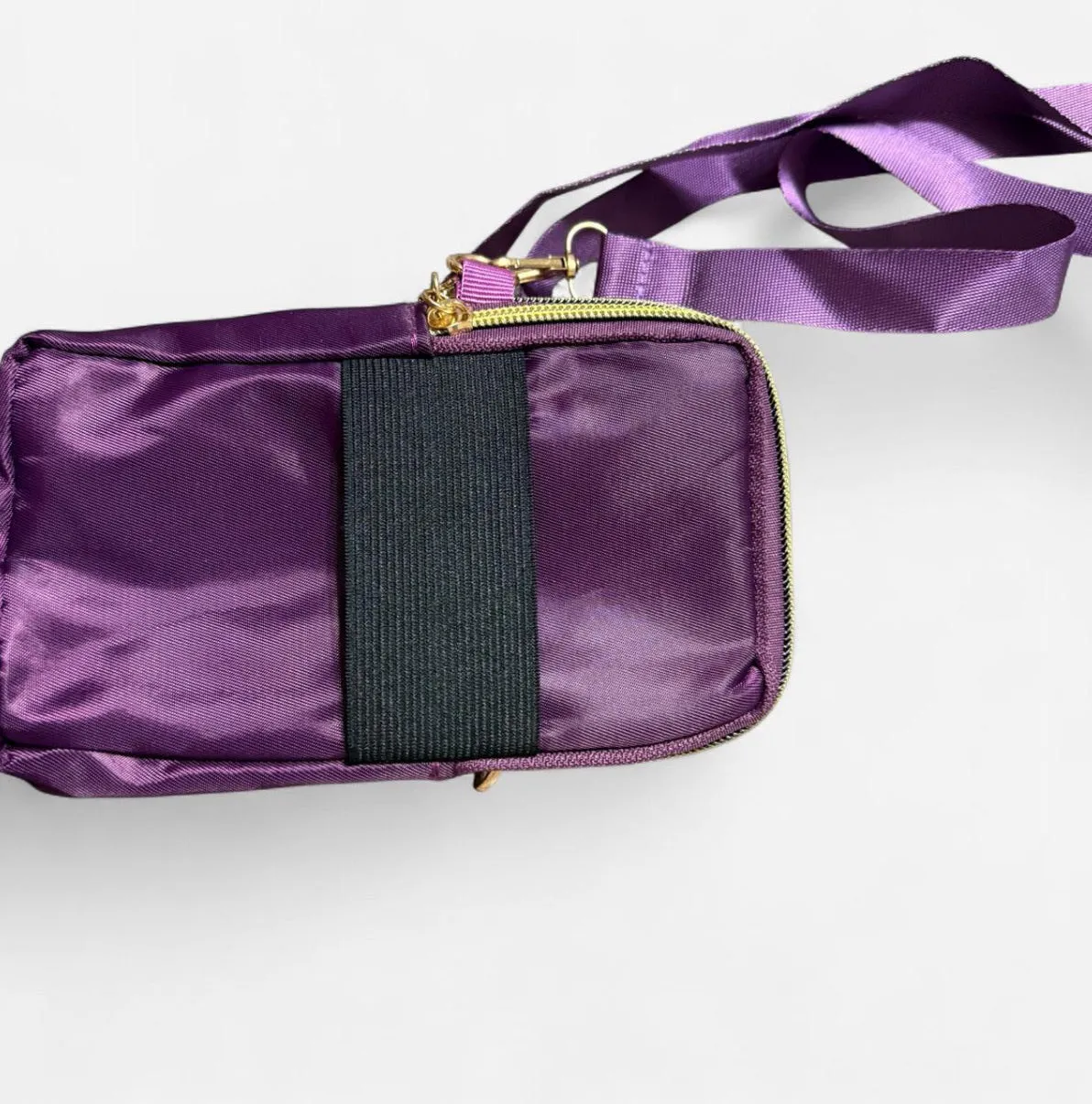 Purple and gold JINGPIN crossbody/ phone bag - Image 3