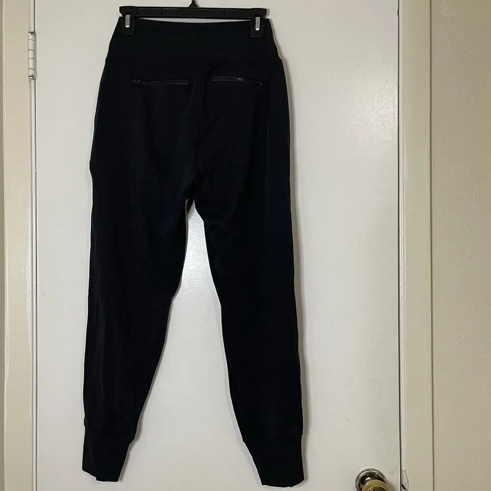 ATHLETA black pull on knit tapered jogger pants size US XS - Image 5