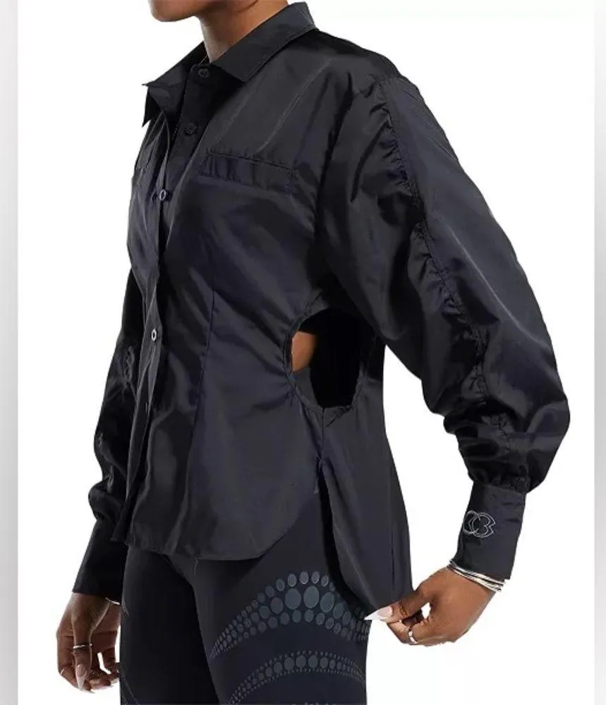 Reebok x Cardi B. Ruched-Sleeve Active Shirt in Black, Plus Size 2X New w/Tag - Image 9