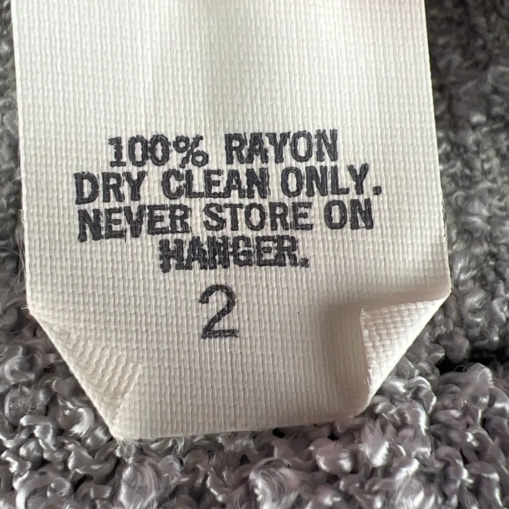 Vtg Sz 2 Small French Rags Hand Loomed Gray Knit Sweater Skirt Set Wool Angora - Image 11