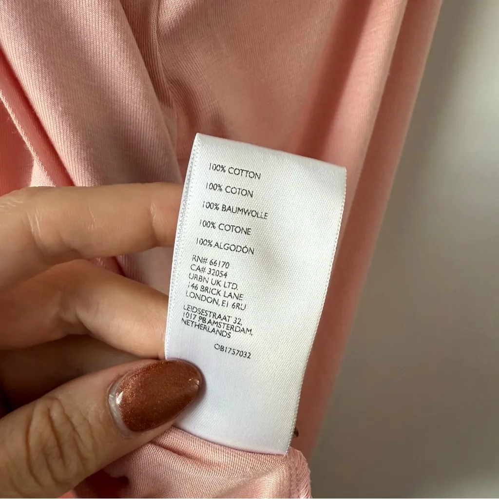 Free People Beach Split Open Back Tank Top Pink M - Image 4