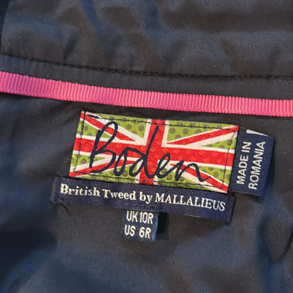 Boden British Tweed by Mallalieus Navy & Brown Wool Pencil Skirt Size 6R Blue - Image 6