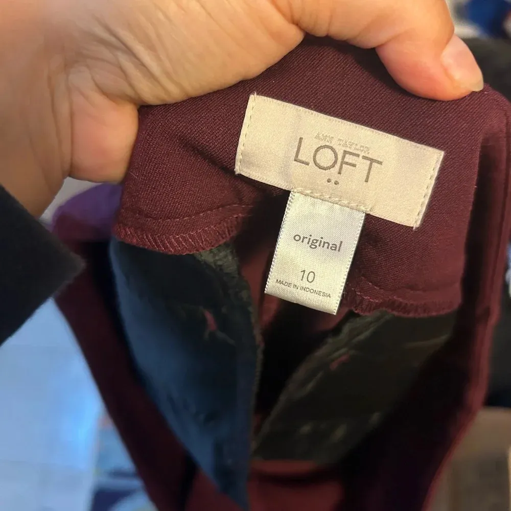 Loft Original Burgundy Bootcut Trouser Pants - Image 3