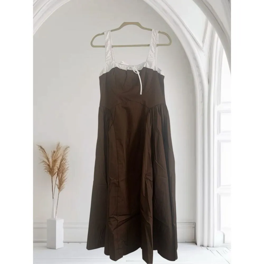 ✨MOON RIVER Two Tone Drop Waist Peakaboo Sz Large Dress✨ - Image 5