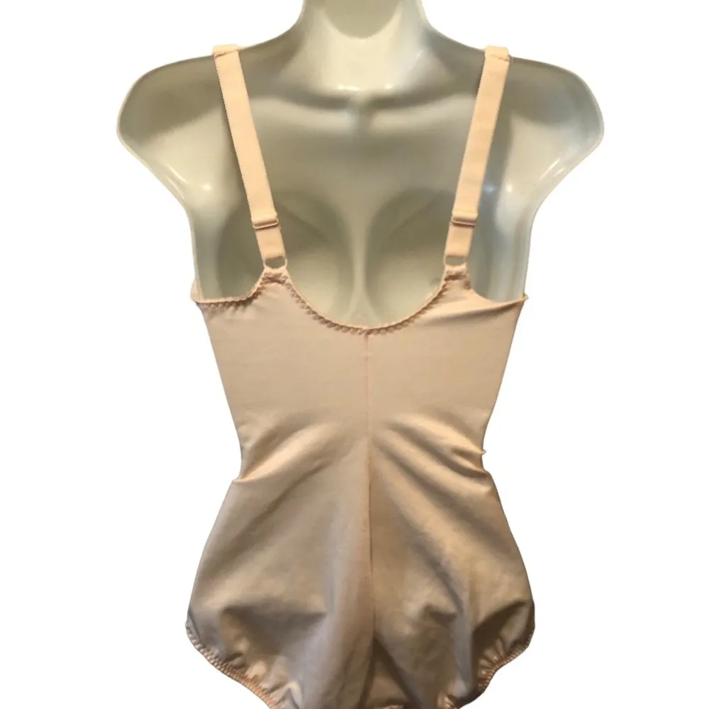 VTG Olga Lacey Shaper Pin Up Sz. 38C Underwire Seamless Nude Stretch Hook Crotch Tan Size L - Image 7