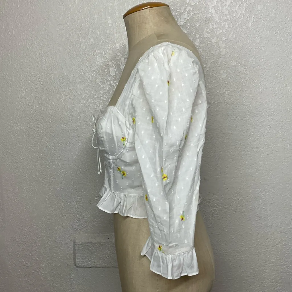 For Love & Lemons Abby Blouse in Ivory corset top Size M - Image 4