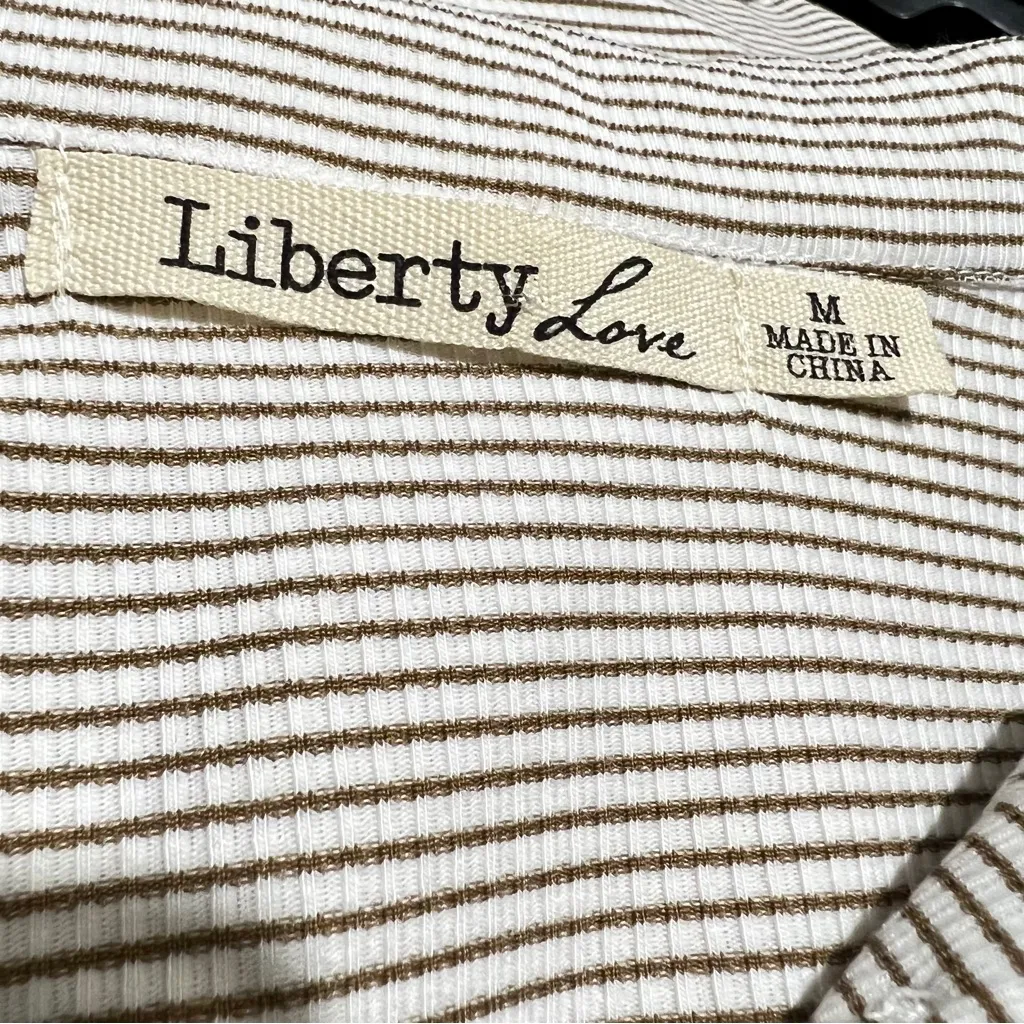 Dress Liberty Love pinstripes  polo dress shirt  size Medium M :  Box 0011 - Image 5