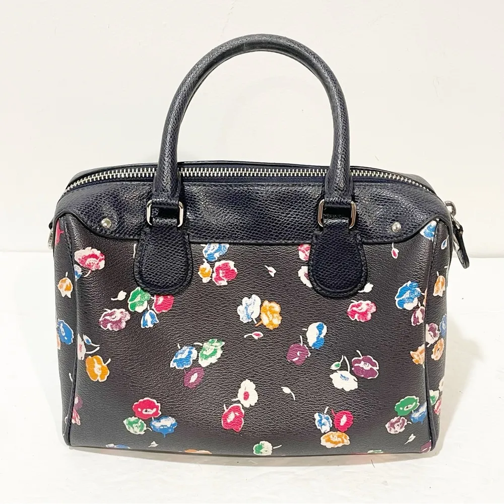 COACH Black Floral MINI BENNETT SATCHEL SMALL WILDFLOWER Handbag - Image 6