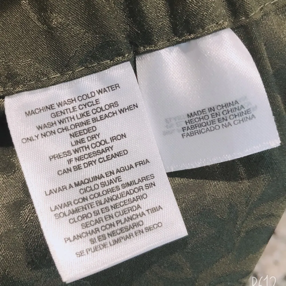 Jogger Pants Amalia Satin Floral Army Green Plus Size XXL NWT $99.00 - Image 6