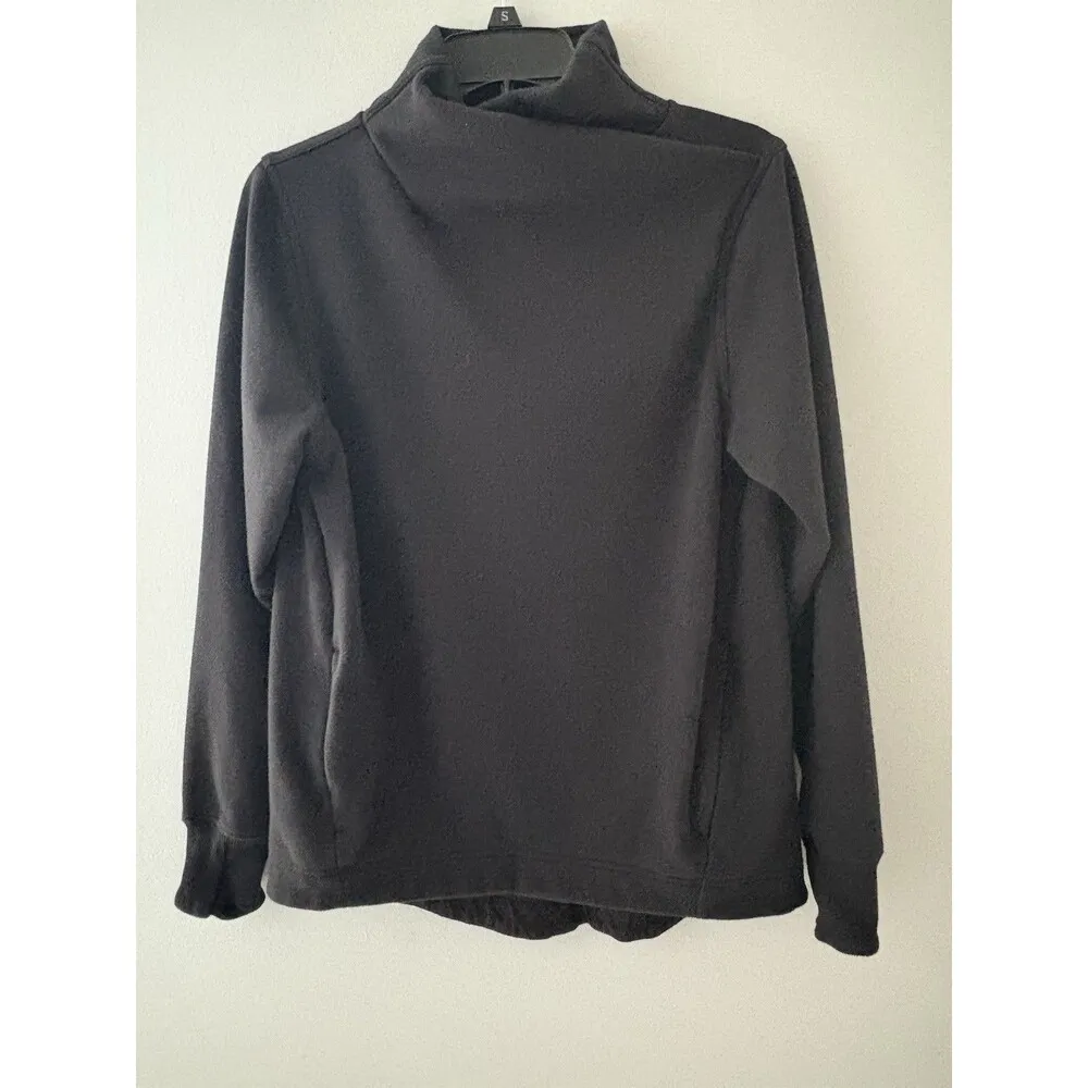 Athleta Cozy Karma Twist Sweatshirt Size S Black Long Sleeve Activewear Cozy - Image 14