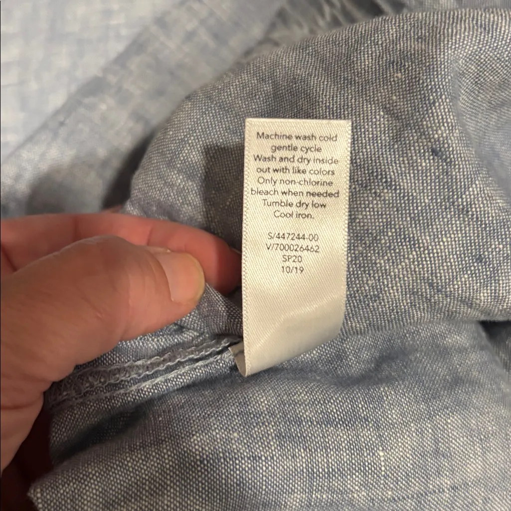 Athleta blue linen Cabo wide leg pant size 0 - Image 9